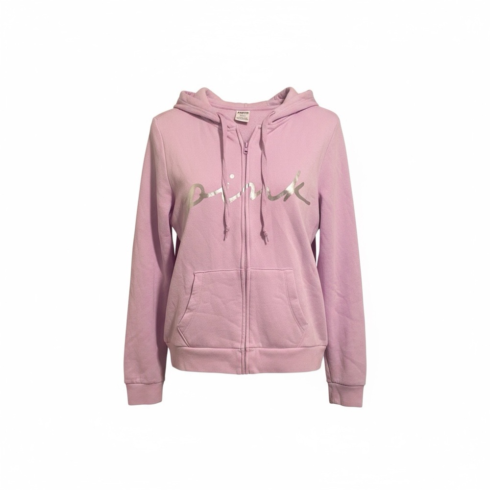 PINK Victoria's Secret Light Pink Hoodie with Silver Script